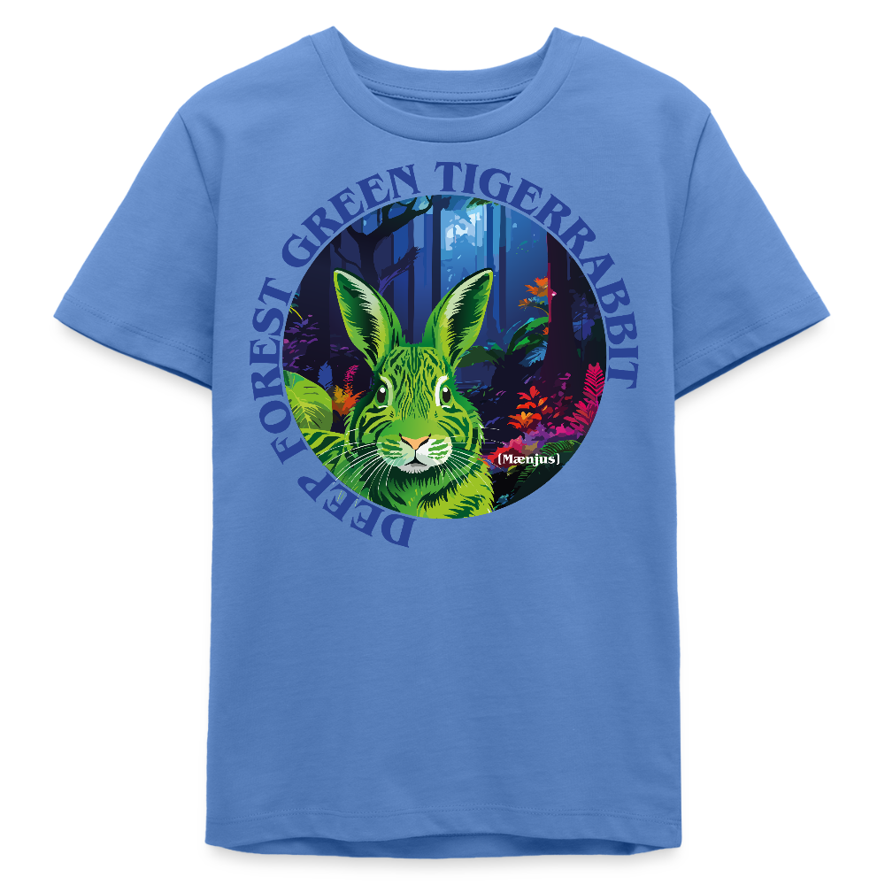 MNJS TEENS Bio T-Shirt mit DEEP FOREST GREEN TIGERRABBIT PRINT - Blau