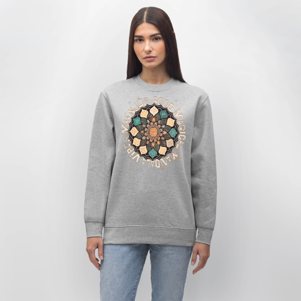 Unisex Bio-Sweatshirt mit MANDALA VIBES PRINT - Grau meliert