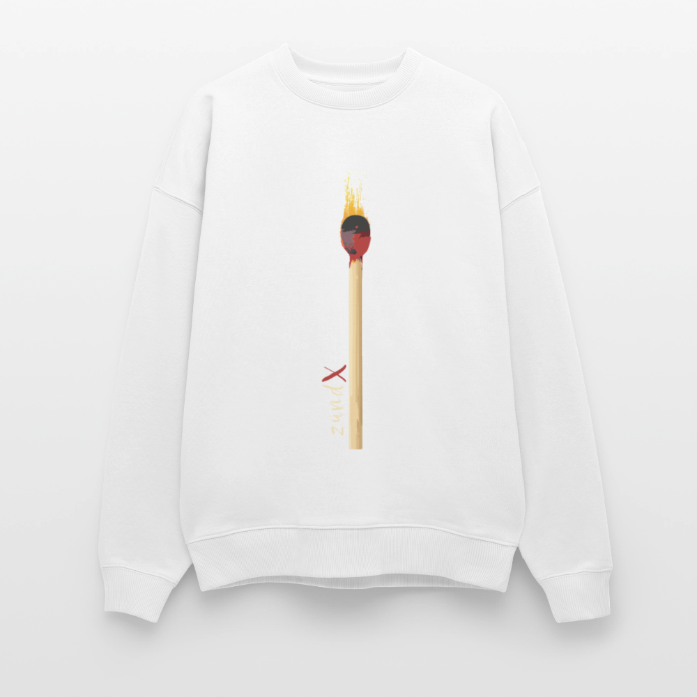 Unisex Oversize Pullover mit zündX PRINT - Weiß