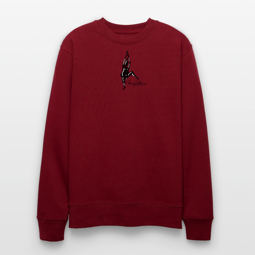 Unisex Bio-Sweatshirt mit TUSCHEMÄNNCHEN PRINT - Burgunderrot