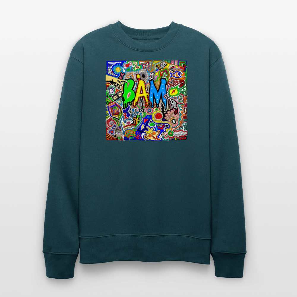 Unisex Bio-Sweatshirt mit BÄM PRINT - Dunkles Petrol