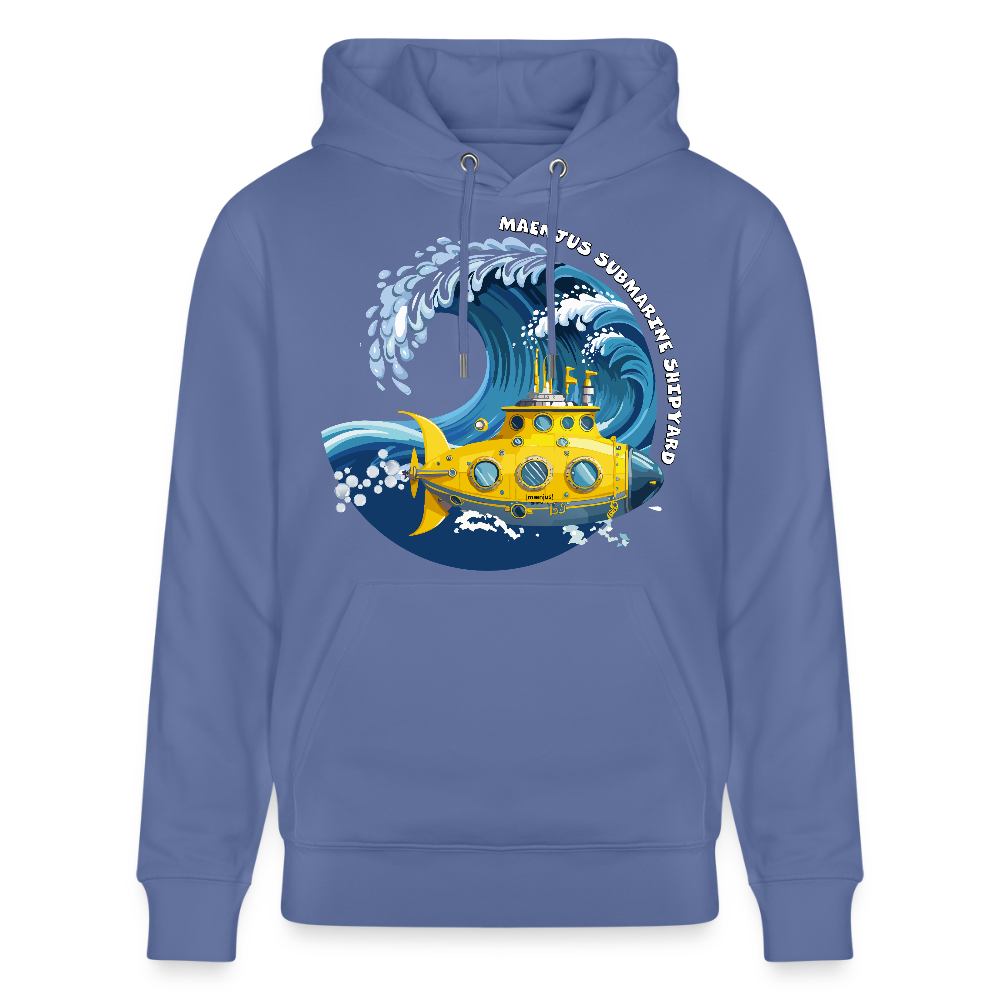 Unisex Bio-Hoodie mit MAENJUS SUBMARINE SHIPYARD PRINT - Blau