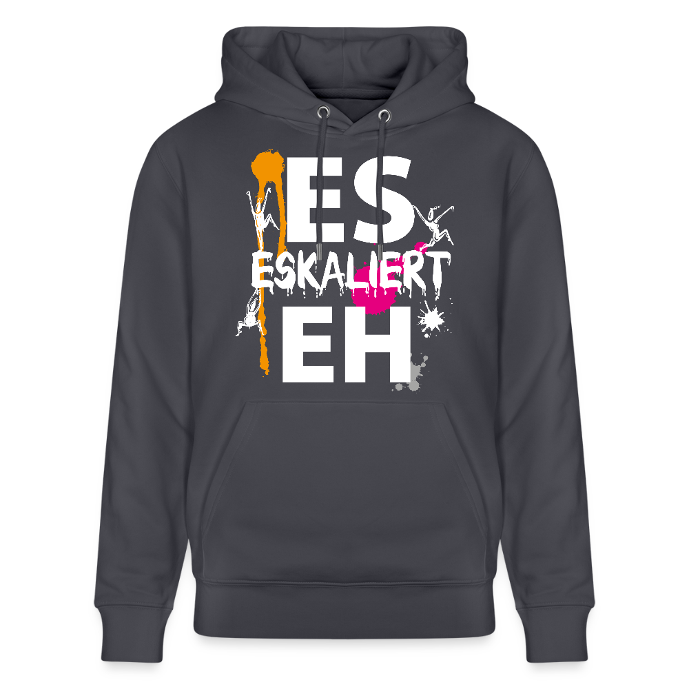 Unisex Hoodie mit ES ESKALIERT EH PRINT - Indigoblau