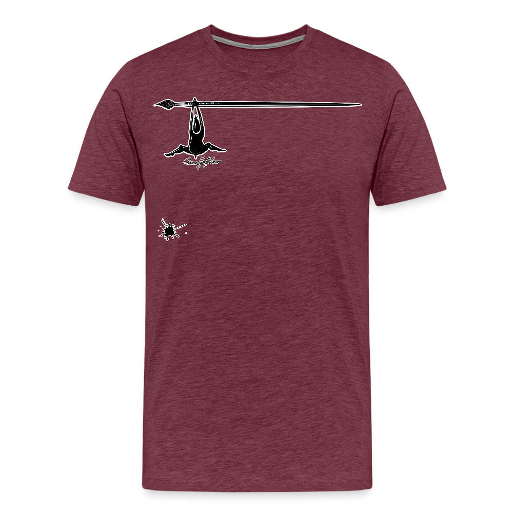 Männer Premium T-Shirt mit MÄNNLES PRINT - Bordeauxrot meliert
