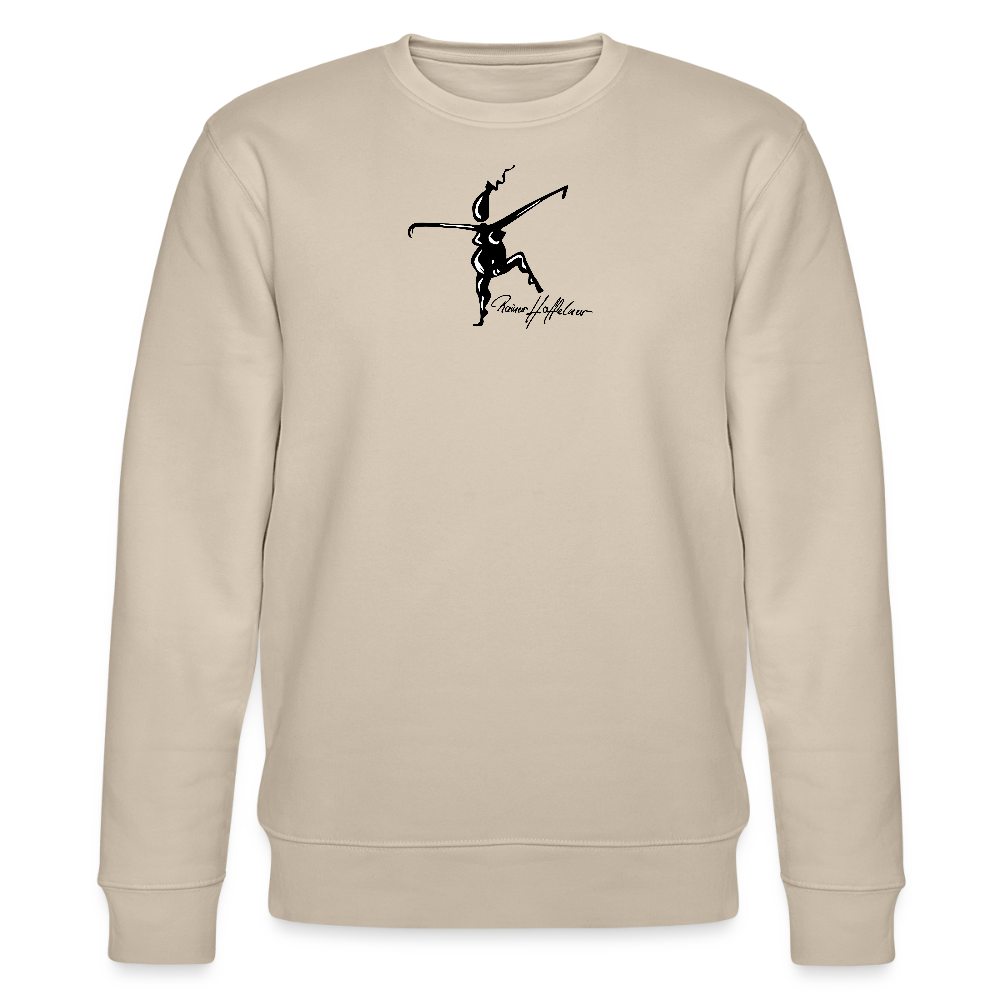 Unisex Bio-Sweatshirt mit TUSCHEWEIBCHEN PRINT - Beige