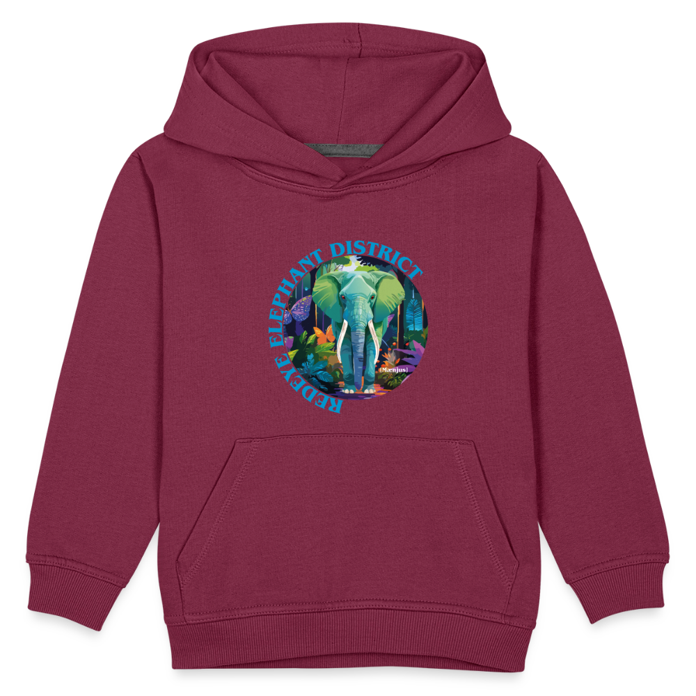 MNJS KIDS Premium Hoodie mit REDEYE ELEPHANT DISTRICT PRINT - Bordeaux