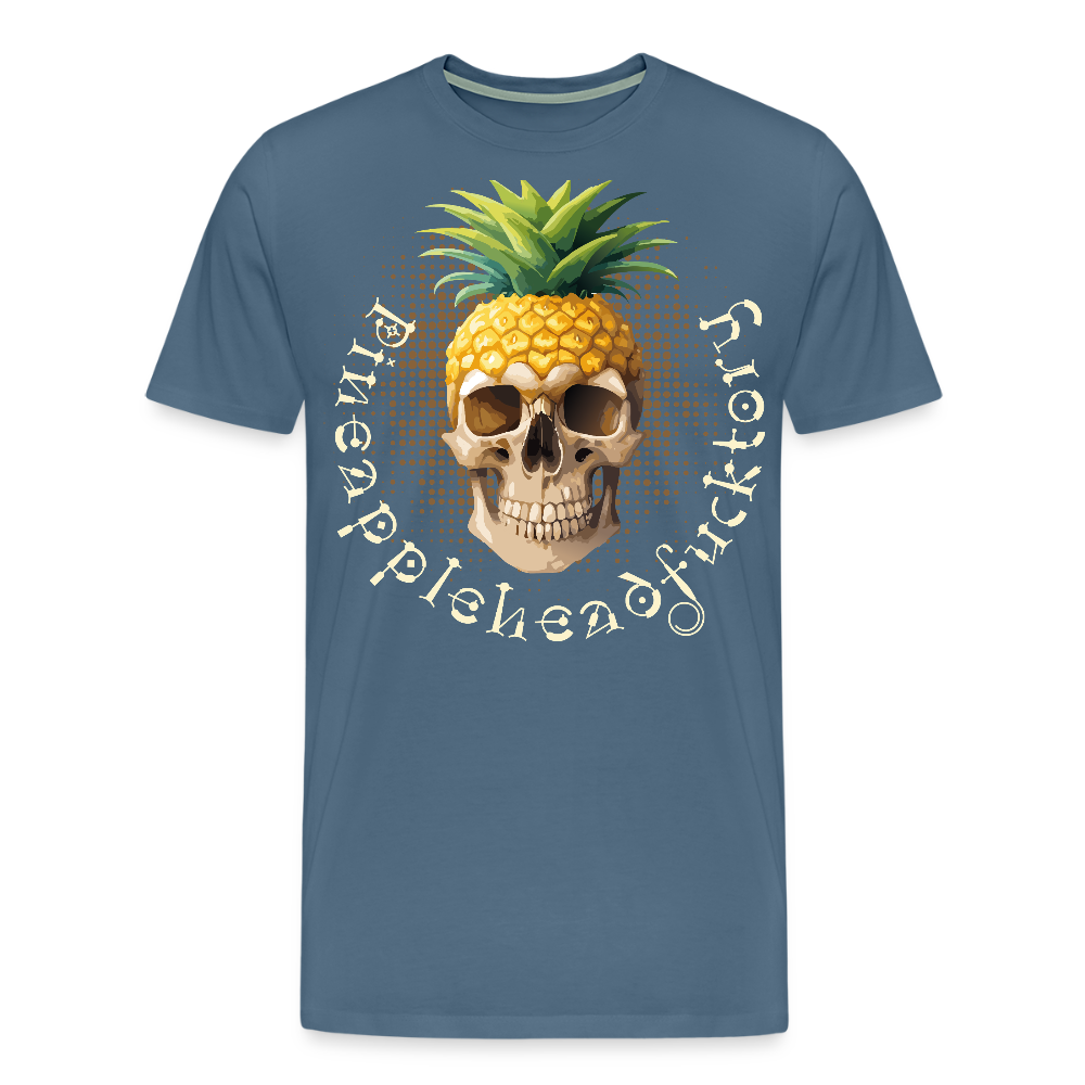 Männer Premium T-Shirt mit PINEAPPLEHEAD SKULL PRINT - Blaugrau