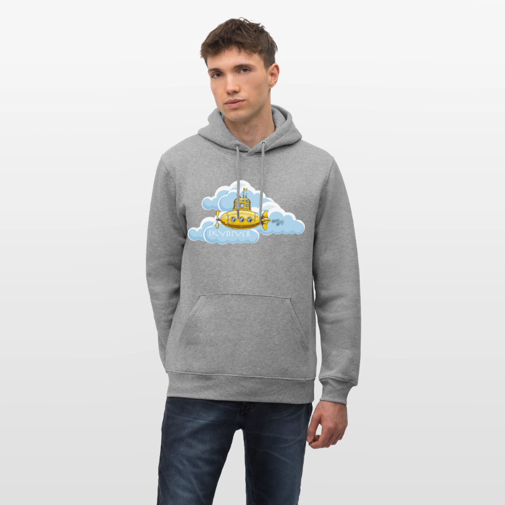 Unisex Bio-Hoodie mit SKYDIVER PRINT - Hellgrau marmoriert