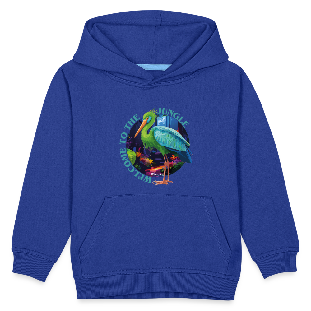 MNJS KIDS Premium Hoodie mit WELCOME TO THE JUNGLE PRINT - Royalblau