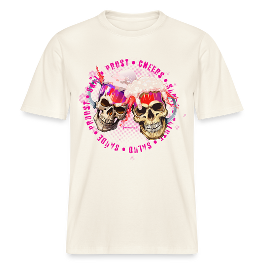 Unisex Bio-T-Shirt mit OKTOBERFEST SKULL GIRL PRINT - Naturweiß