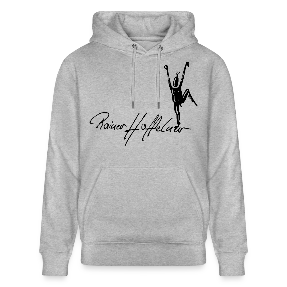 Unisex Bio-Hoodie mit TUSCHEMÄNNCHEN PRINT - Grau meliert