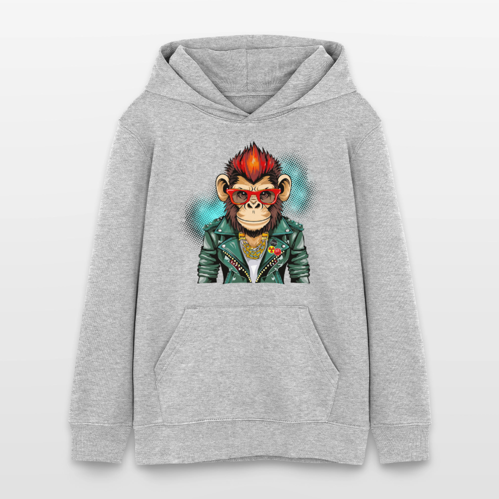 MNJS TEENS Bio-Hoodie mit MONKEY PRINT - Grau meliert