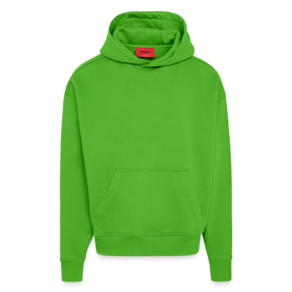Heavyweight Oversized Organic Hoodie mit JUMPING COW PRINT - Apple Neon