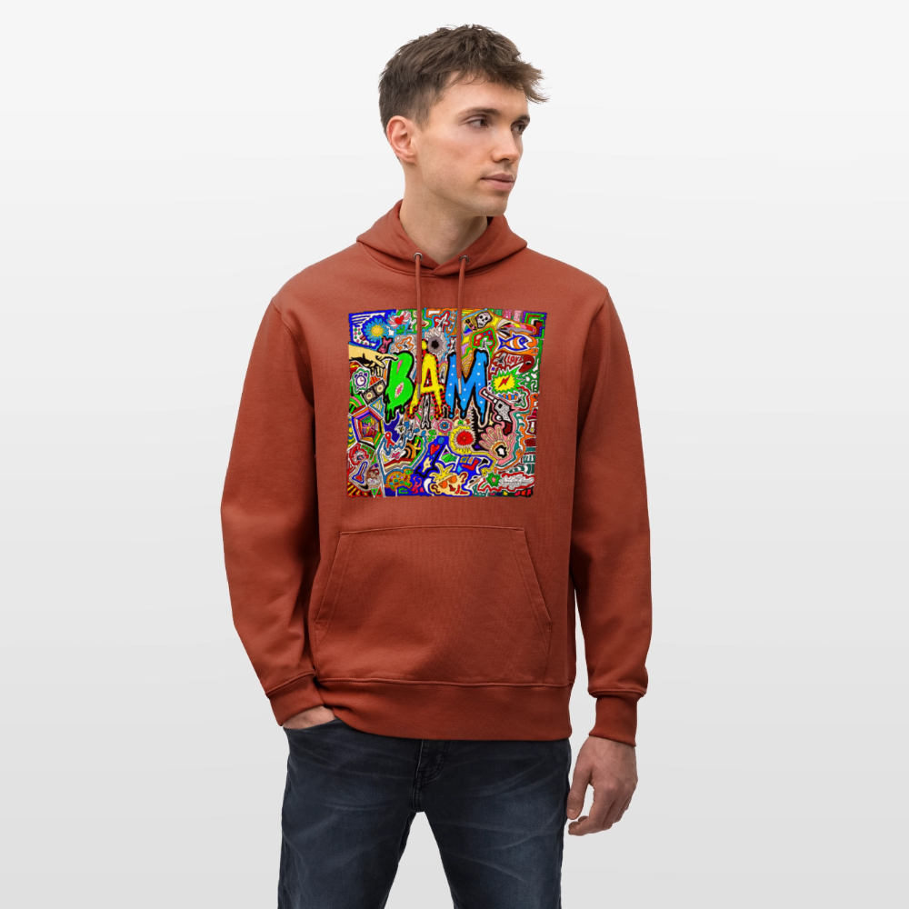 Unisex Bio-Hoodie mit BÄM PRINT - Terrakotta