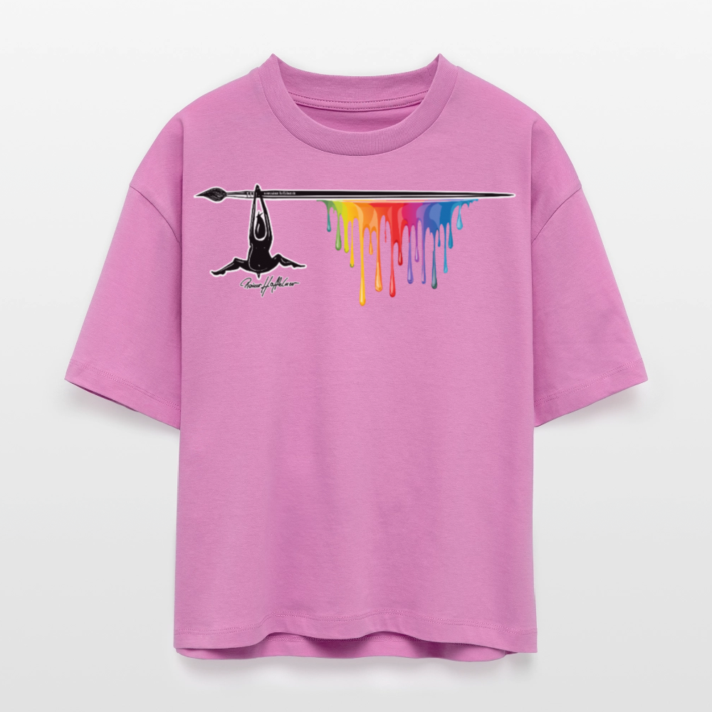 Frauen Boxy Bio-T-Shirt mit MÄNNLE PRINT - Pink