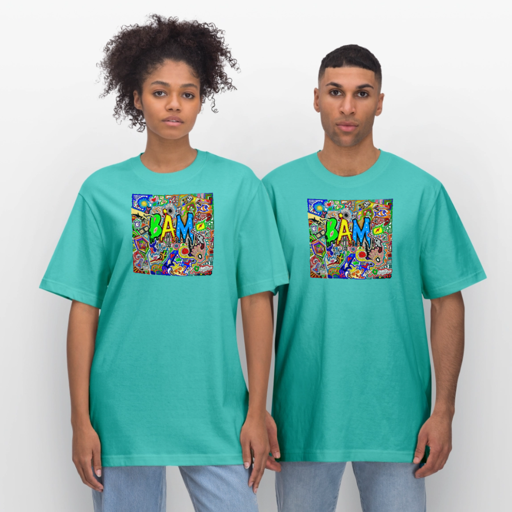 Unisex Bio-T-Shirt mit BÄM PRINT - Poolblau