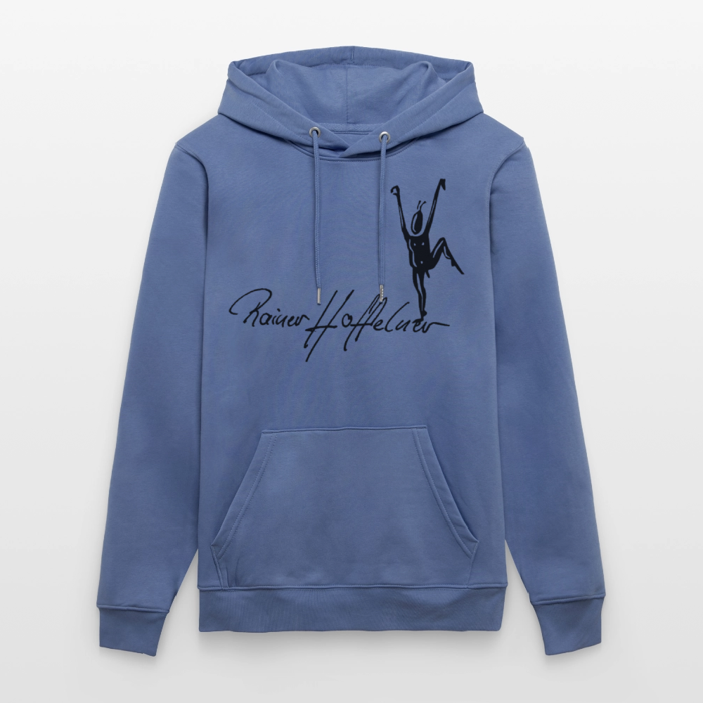 Unisex Bio-Hoodie mit TUSCHEMÄNNCHEN PRINT - Blau