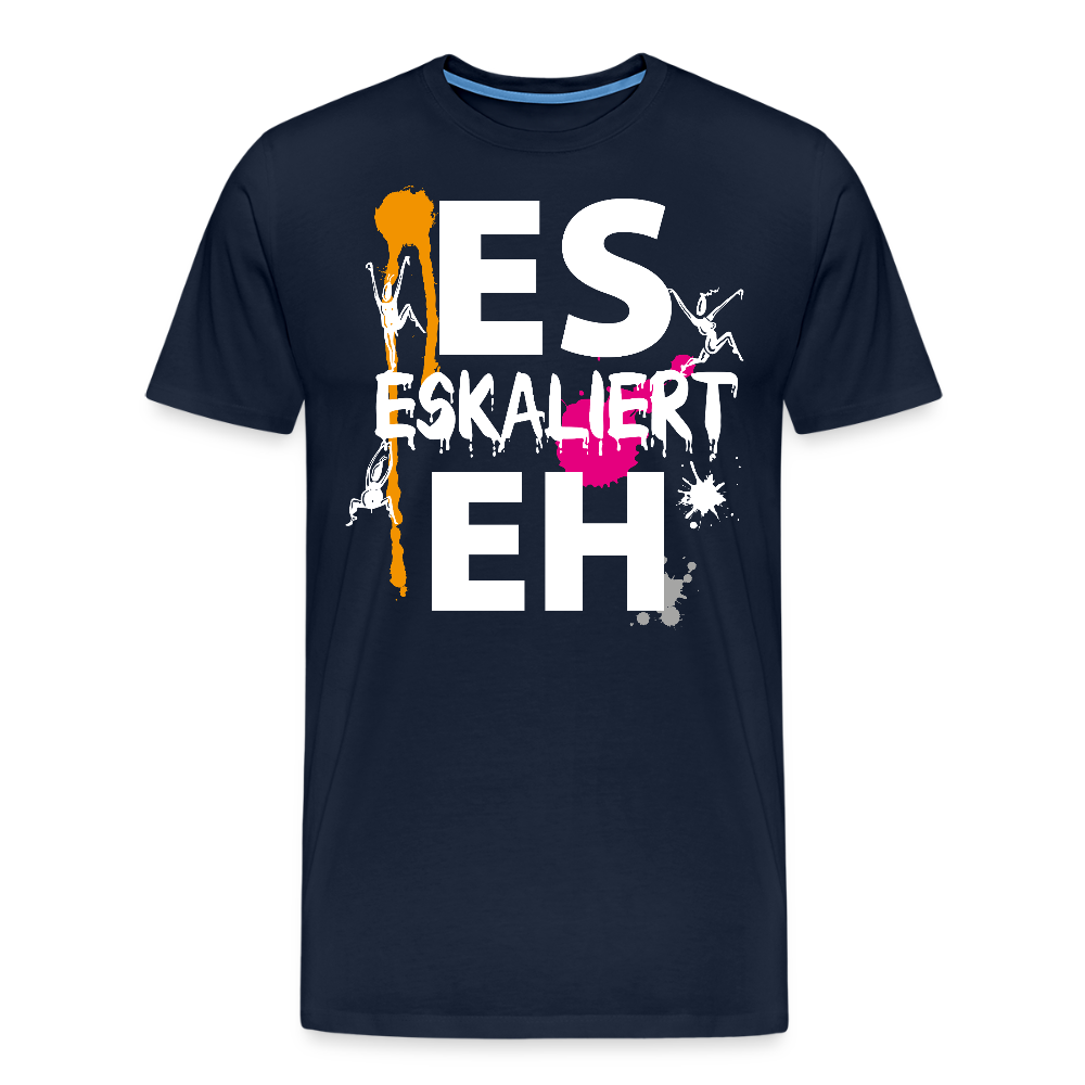 Männer Premium T-Shirt mit ES ESKALIERT EH PRINT - Navy