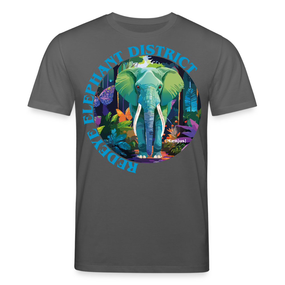 Unisex Bio-T-Shirt mit REDEYE ELEPHANT DISTRICT PRINT Vorderseite - Anthrazit