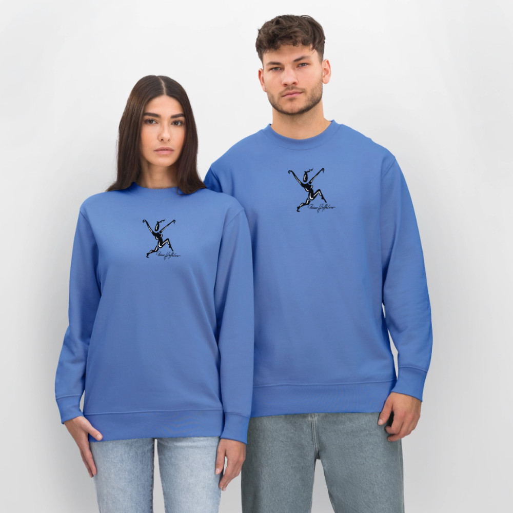 Unisex Bio-Sweatshirt mit TUSCHEWEIBCHEN PRINT - Blau