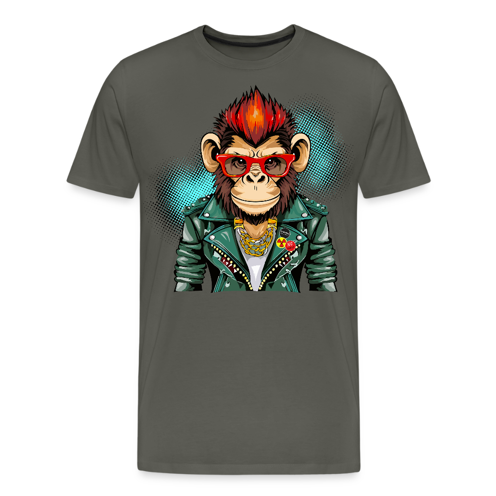 Männer Premium T-Shirt mit MONKEY PRINT - Asphalt