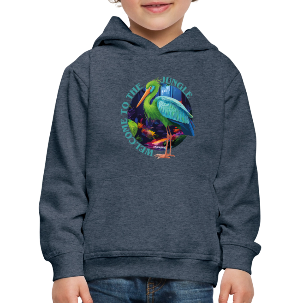 MNJS KIDS Premium Hoodie mit WELCOME TO THE JUNGLE PRINT - Jeansblau