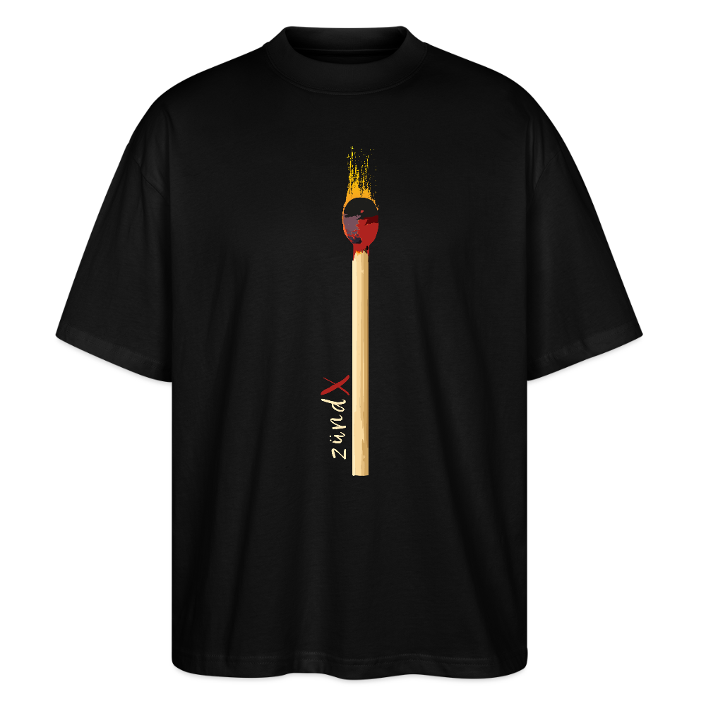 Oversized Unisex T-Shirt mit ZÜNDX PRINT - Schwarz