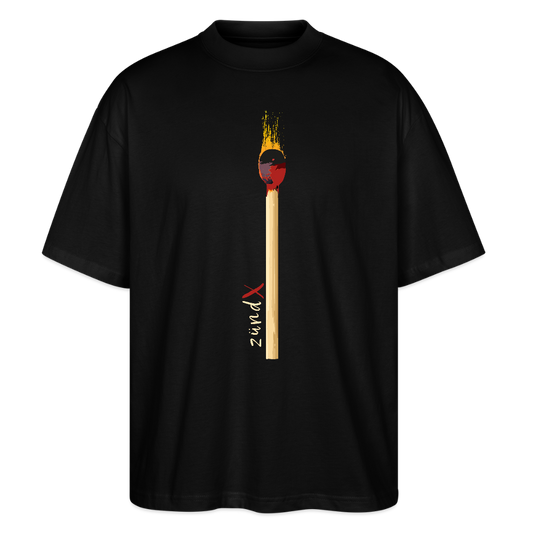 Oversized Unisex T-Shirt mit ZÜNDX PRINT - Schwarz