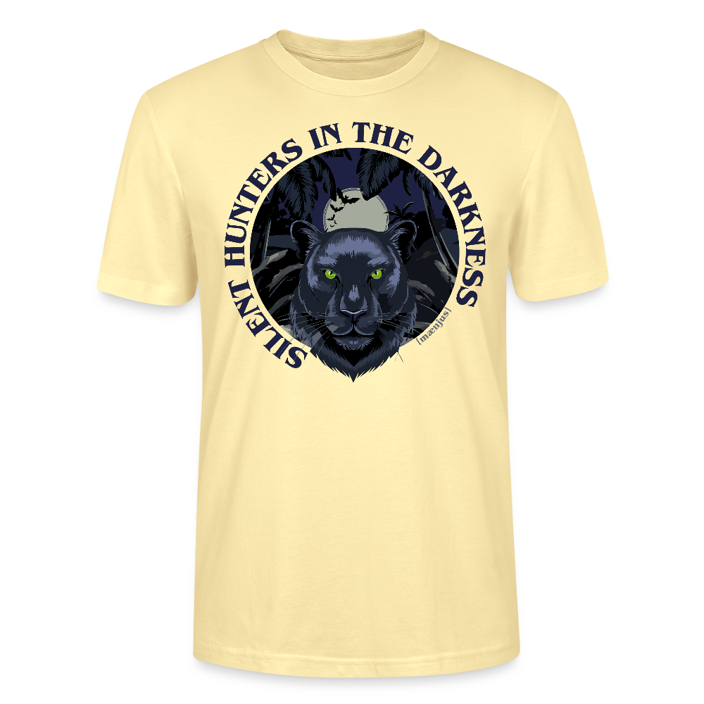 Unisex T-Shirt mit SILENT HUNTERS IN THE DARKNESS PRINT Vorderseite - Creme
