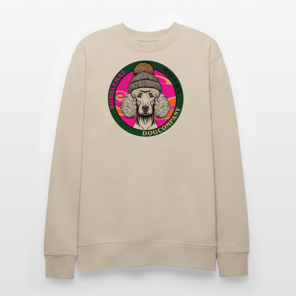 Unisex Bio-Sweatshirt mit BOBBLEHAT DOGCOMPANY PRINT - Beige