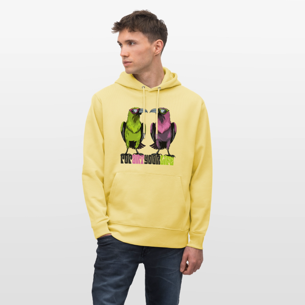 Unisex Hoodie mit POPART YOUR LIFE PRINT - Gelb Viva
