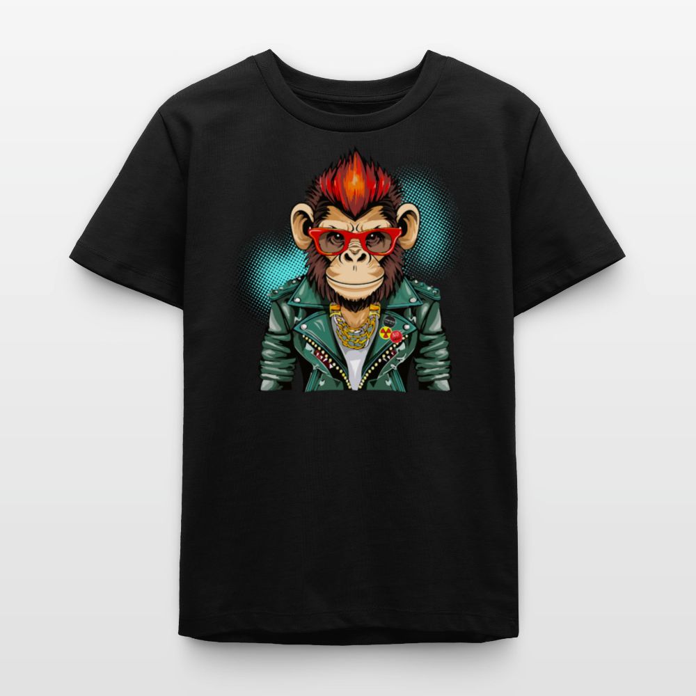 MNJS TEENS Bio T-Shirt mit MONKEY PRINT - Schwarz