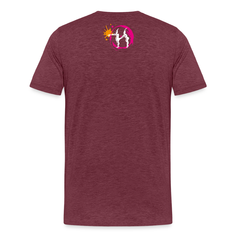 Männer Premium T-Shirt mit ES ESKALIERT EH PRINT - Bordeauxrot meliert