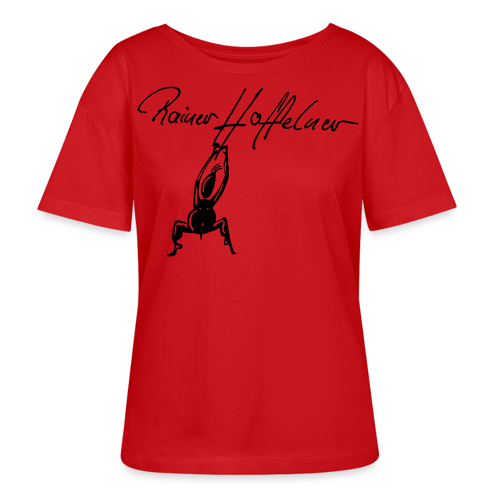 Frauen T-Shirt mit TUSCHEMÄNNCHEN PRINT - Rot