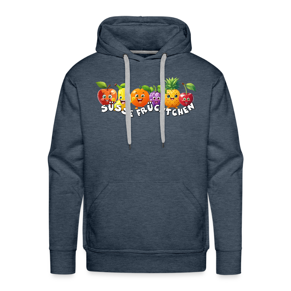 Männer Premium Hoodie mit SÜSSE FRÜCHTCHEN PRINT - Jeansblau