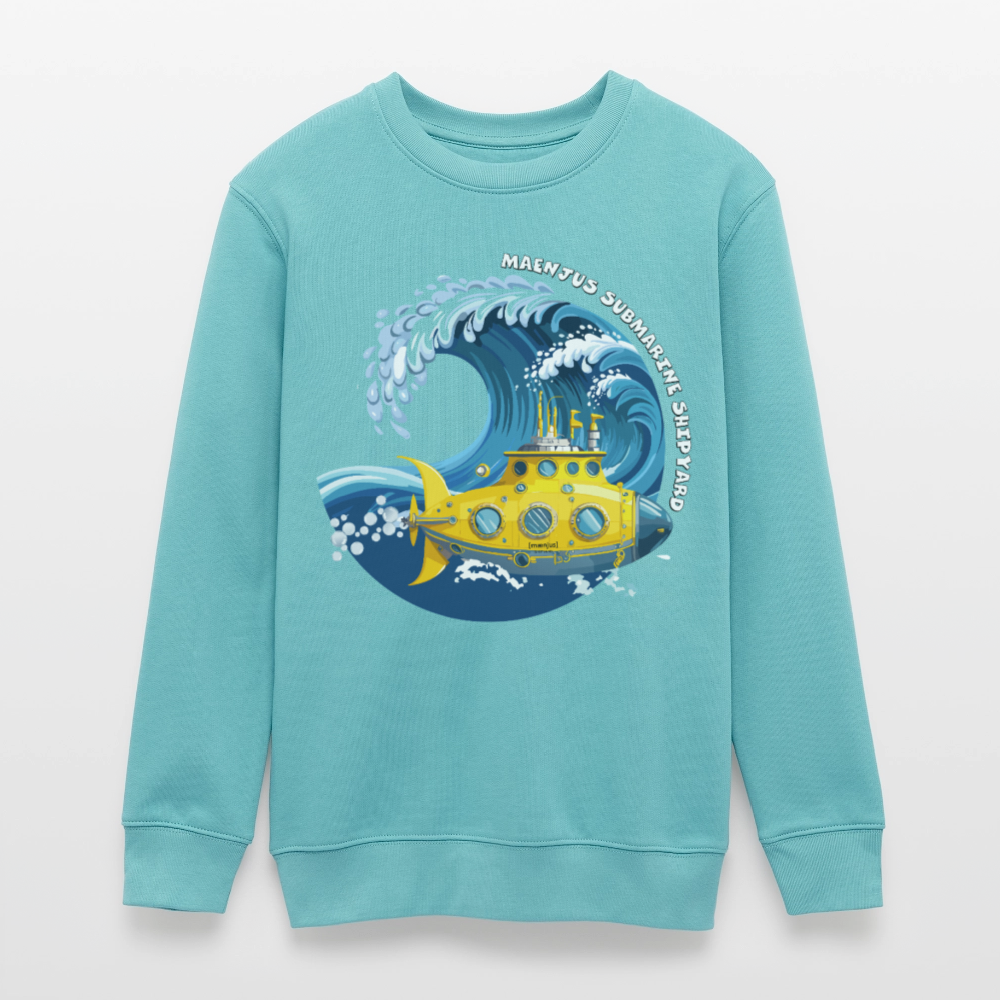 MNJS TEENS Bio Sweatshirt mit SUBMARINE SHIPYARD PRINT - Pastelltürkis