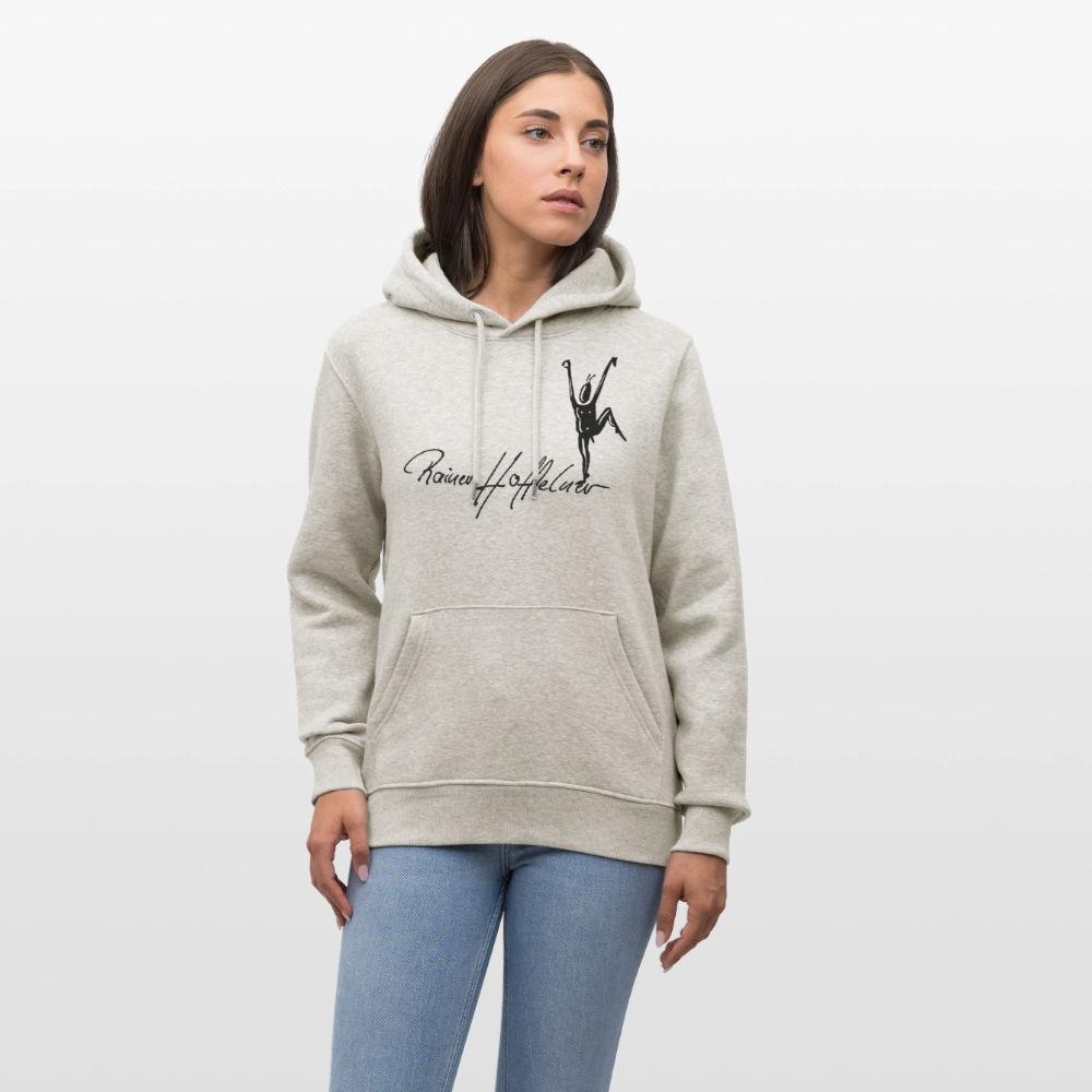 Unisex Bio-Hoodie mit TUSCHEMÄNNCHEN PRINT - Beige meliert
