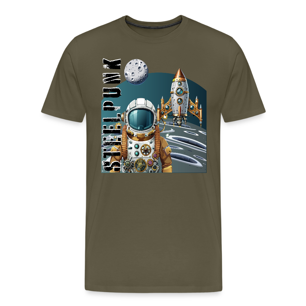 Männer Premium T-Shirt mit STEELPUNK PRINT - Khaki