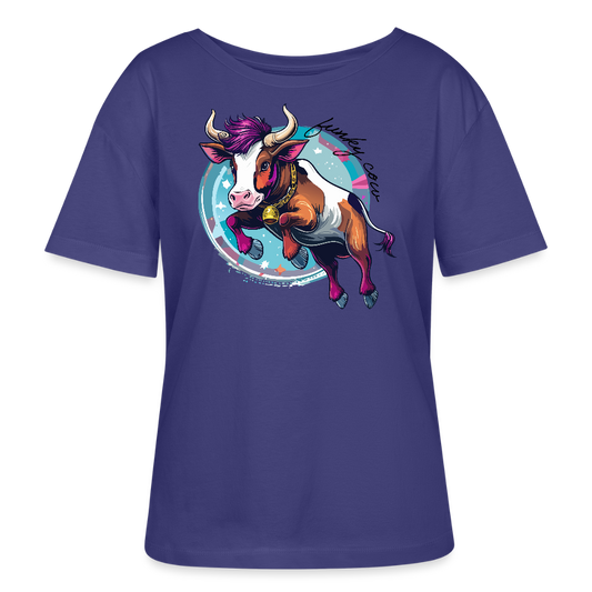 Frauen T-Shirt mit FUNKY COW PRINT - Dämmerung