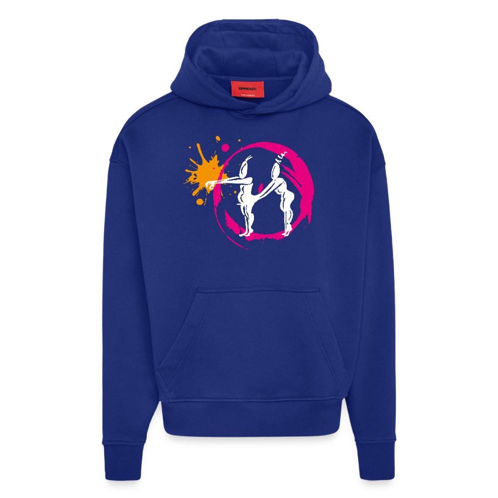 Heavyweight Oversized Organic Hoodie mit ES ESKALIERT EH  PRINT - Iconic Blue