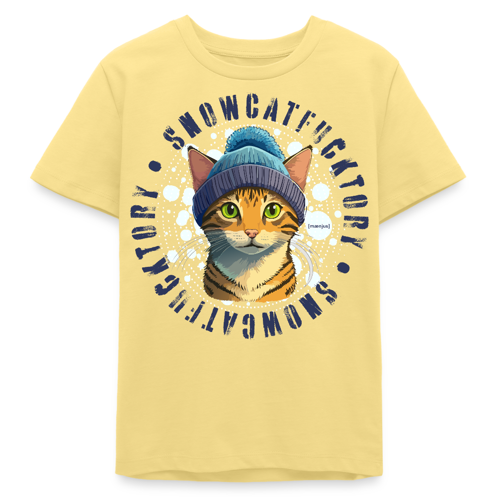 MNJS TEENS Bio T-Shirt mit SNOWCATFUCKTORY PRINT - Gelb Viva