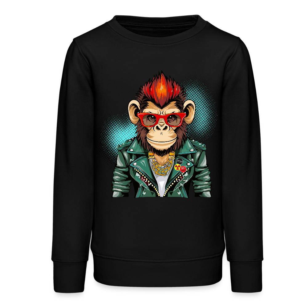 MNJS TEENS Bio Sweatshirt mit MONKEY PRINT - Schwarz