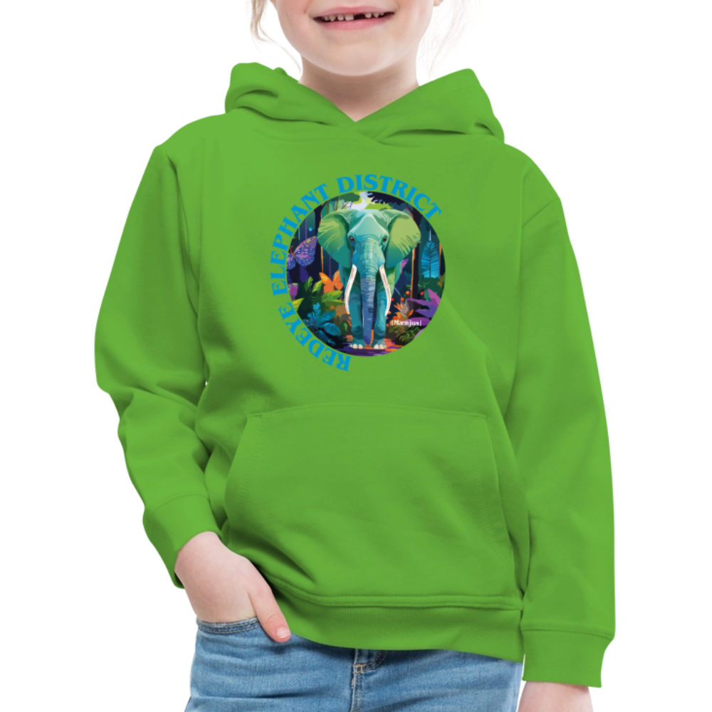 MNJS KIDS Premium Hoodie mit REDEYE ELEPHANT DISTRICT PRINT - Hellgrün
