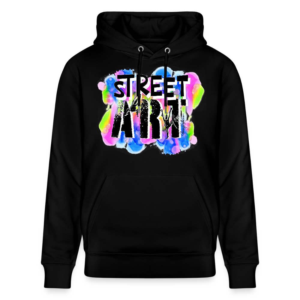 Unisex Bio-Hoodie mit STREET ART PRINT - Schwarz