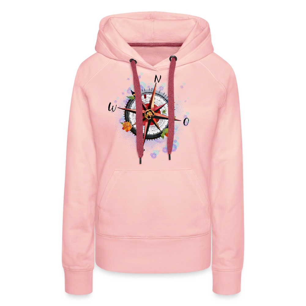 Frauen Premium Hoodie mit WINDROSE PRINT - Kristallrosa