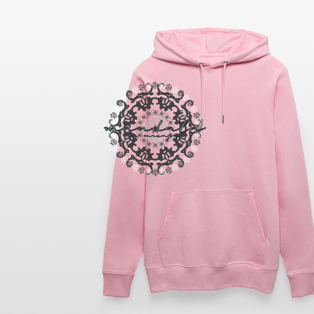 Unisex Bio-Hoodie mit BLACK MANDALA PRINT - Hellrosa