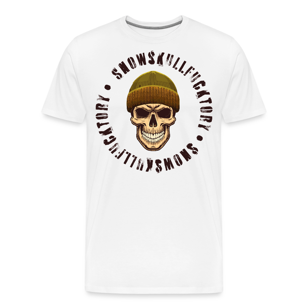 Männer Premium T-Shirt mit SNOWSKULL PRINT - Weiß