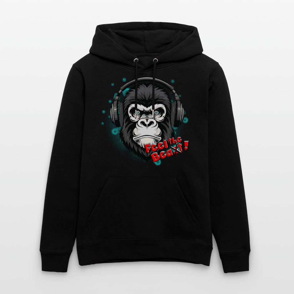 Unisex Hoodie mit FEEL THE BEA(S)T PRINT - Schwarz