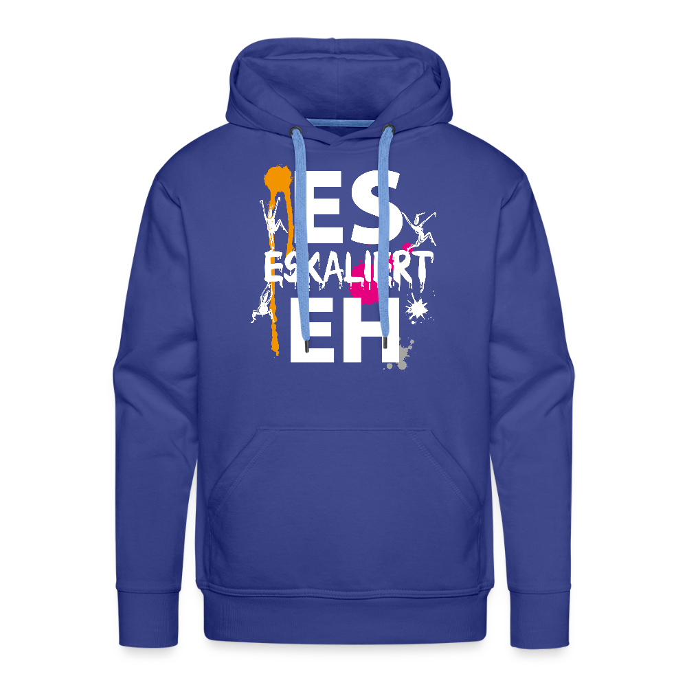 Männer Premium Hoodie mit ES ESKALIERT EH PRINT - Königsblau