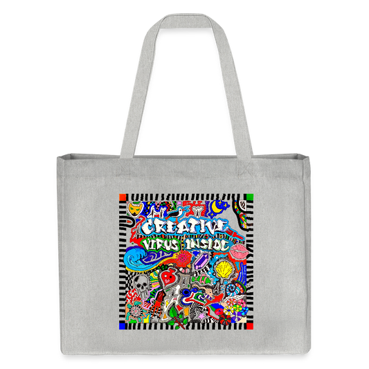 Recycelter Shopping Bag mit CREATIVE VIRUS INSIDE PRINT - Grau meliert